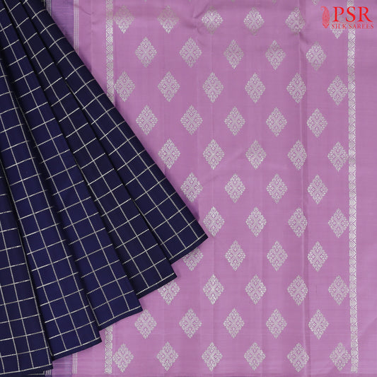 Dark Blue Kanchipuram Silk Saree