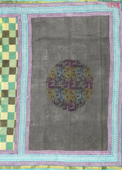 Yellow & Green Mul Printed Cotton Saree