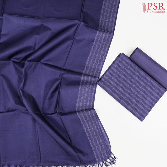 Dark Blue Semi Tassar Dress Material