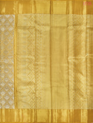 Golden Yellow Kanchipuram Jacquard Tissue Silk Saree