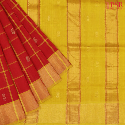 Red Cotton Silk Saree