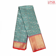 Pastel Viridian Kanchipuram Jacquard Silk Saree