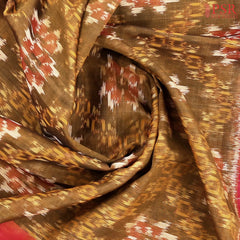 Mustard Brown Patola Silk Cotton Saree