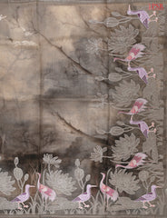 Mayan Brown Organza Embroidery Saree