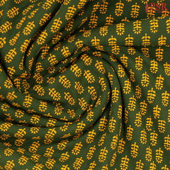 Bottle Green Cotton Print Running Material