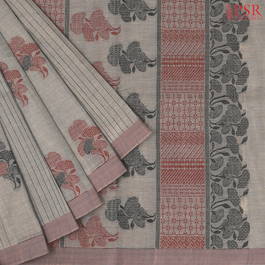 Cloud Grey Kovai Cotton Saree