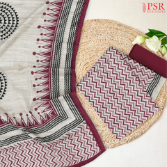 Alabaster White Cotton Dress Material