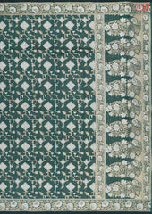 Dark Green Manipuri Cut Wok Saree