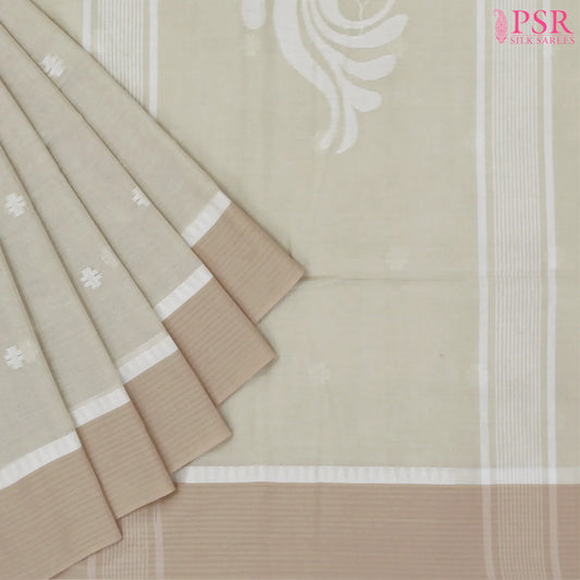 Light Beige Byloom Cotton Saree