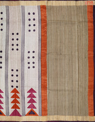 Beige Kadhi Tussar Silk Saree