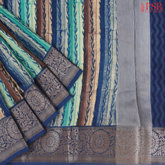 Dark Blue Chanderi Silk Cotton Saree