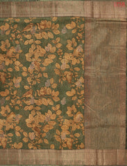 Moss Green Bamboo Silk Sarees