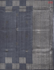 Dark Grey Banaras Jute Silk Saree