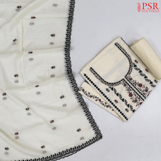 Cream Beige Cotton Dress Material