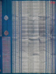 Dark Peacock Blue Kanchipuram Silk Saree