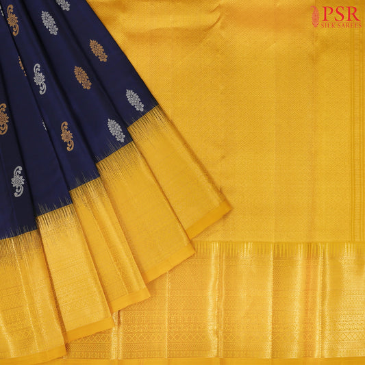 Midnight Blue Kanchipuram Silk Saree