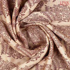 Beige Chanderi Silk Cotton Saree