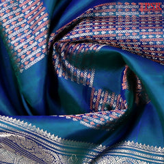 Dark Peacock Blue Kanchipuram Silk Saree
