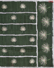 Dark Olive Green Kosa Embroidery Saree