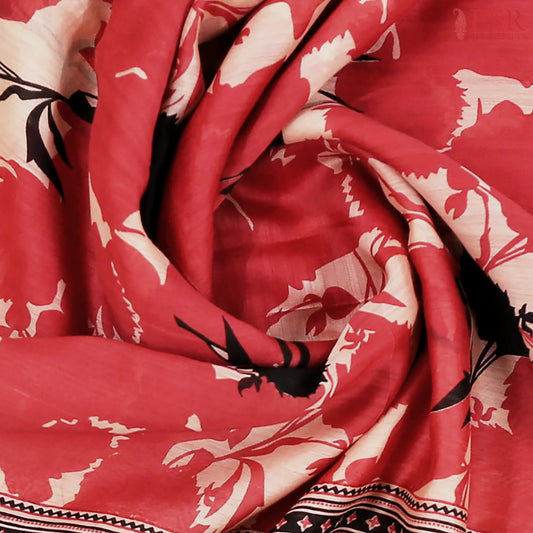 Red Munga Silk Saree