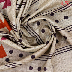 Beige Kadhi Tussar Silk Saree