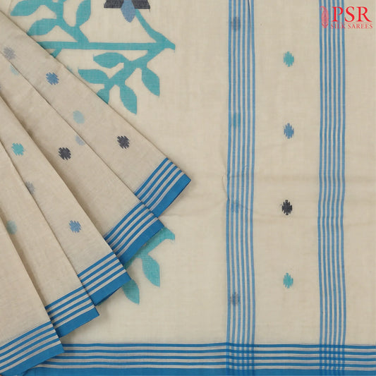 Light Beige Bengal Cotton Saree