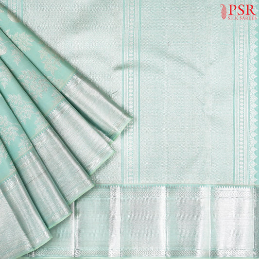 Pastel Turquoise Kanchipuram Jacquard Silk Saree