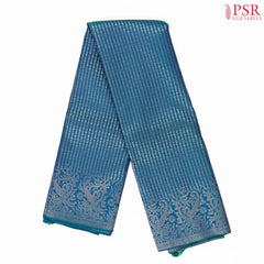 Teal Blue Kanchipuram Jacquard Silk Saree