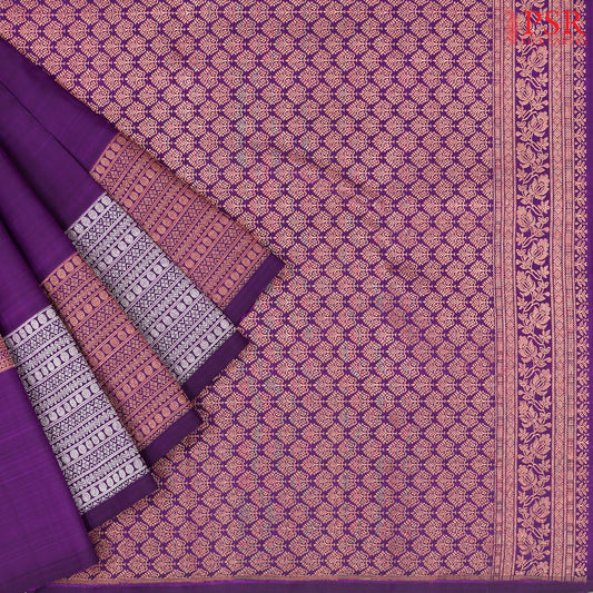 Dark Magenta Purple Kanchipuram Silk Saree