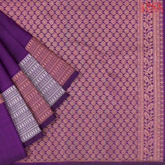 Dark Magenta Purple Kanchipuram Silk Saree