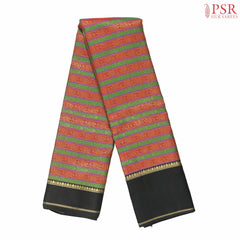 Green & Red Kanchipuram Jacquard Silk Saree
