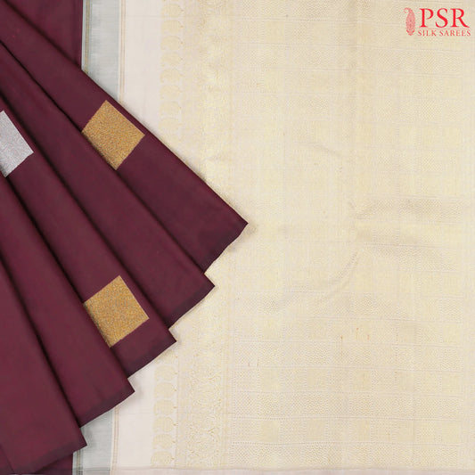 Burgundy Kanchipuram Silk Saree