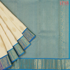 Cream Beige Kanchipuram Silk Saree