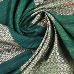 Dark Green Banaras Jute Silk Saree