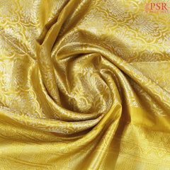 Golden Yellow Kanchipuram Jacquard Tissue Silk Saree