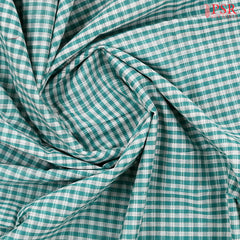 Green & White Mangalagiri Cotton Saree