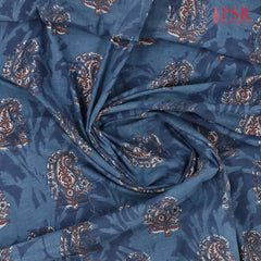 Dark Blue Jaipur Cotton Print Running Material