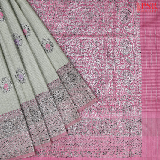 Warm Grey Banaras Silk Saree