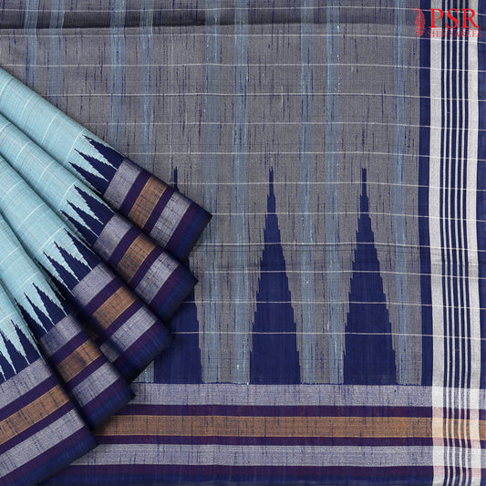 Blizzard Blue Semi Tussar Saree