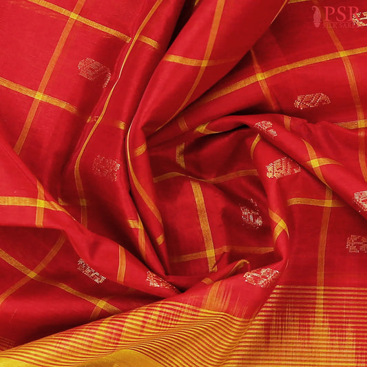 Red Cotton Silk Saree