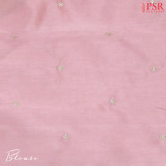 Beige Organza Embroidery Saree
