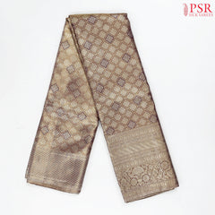 Silver Mauve Kanchipuram Jacquard Tissue Silk Saree