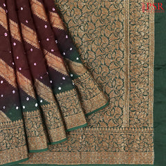 Brown Crushed Bandhini Saree