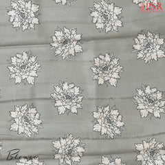 Dark Sage Semi Tussar Saree
