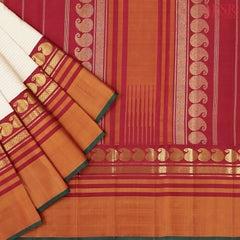 Cream Beige Kanchipuram Silk Saree