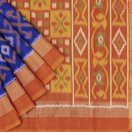 Royal Blue Patola Silk Cotton Saree