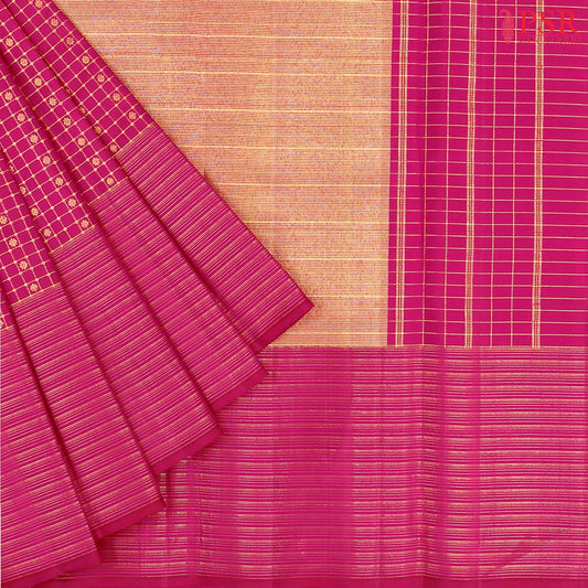 Cerise Pink Kanchipuram Silk Saree
