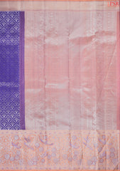 Iris Blue Kanchipuram Jacquard Silk Saree