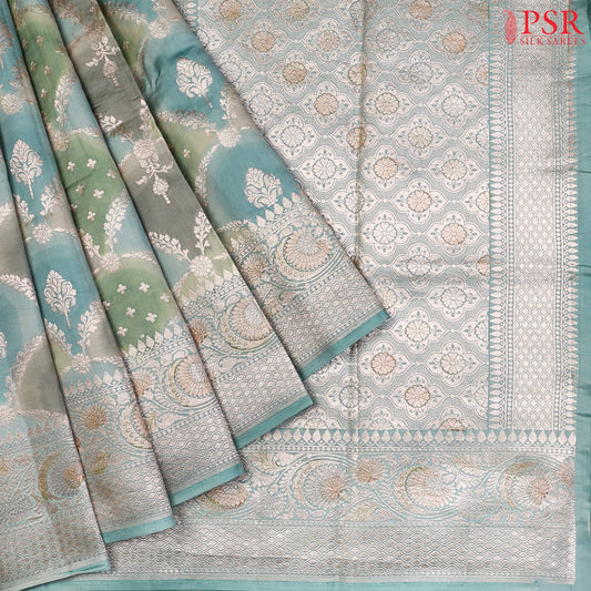 Tricolor Chiniya Silk Saree