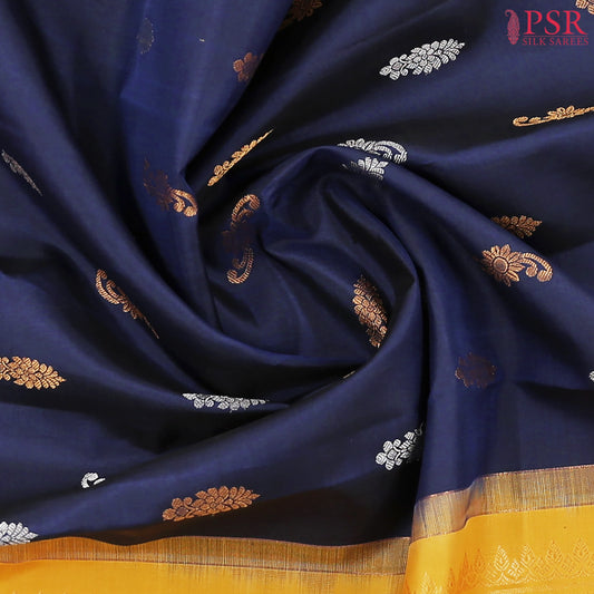 Midnight Blue Kanchipuram Silk Saree